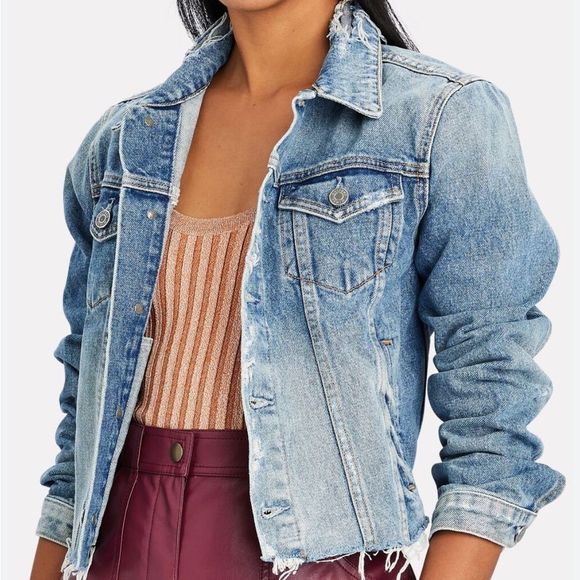 GRLFRND Cara Cropped Denim Jacket, Medium - Picture 2 of 10